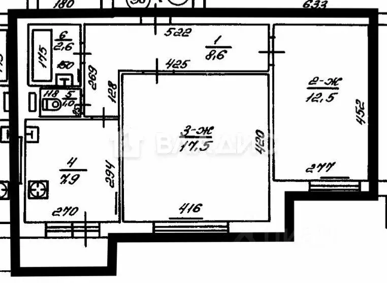 2-к кв. Калининградская область, Калининград ул. Генерала Толстикова, ... - Фото 2