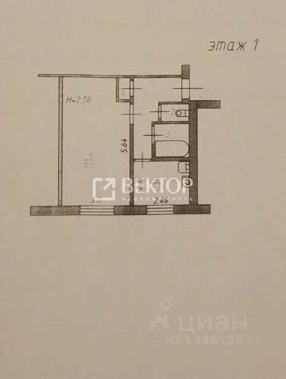 1-к кв. Ивановская область, Лежневский район, с. Шилыково 3 (29.5 м) - Фото 2