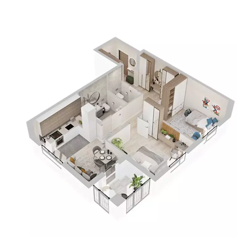 2-комнатная квартира: Кострома, микрорайон Новый город (59.5 м) - Фото 1