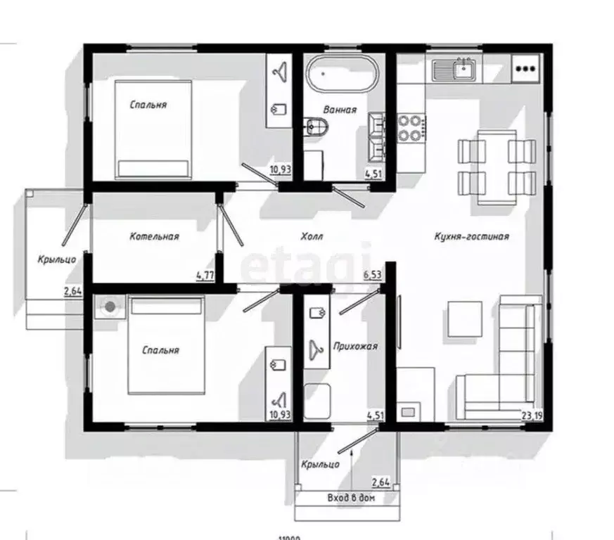 Дом в Адыгея, Тахтамукайский район, Старобжегокайское с/пос, Новая ... - Фото 2