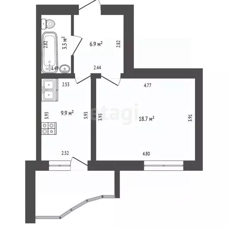 1-к кв. Мордовия, Саранск Севастопольская ул., 2/1 (39.8 м) - Фото 1