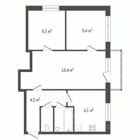 3-к кв. Красноярский край, Красноярск Энергетики мкр, ул. Говорова, 56 ... - Фото 1