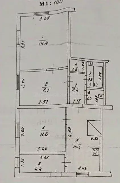 3-к кв. Кировская область, Киров ул. Грина, 8 (56.3 м) - Фото 2