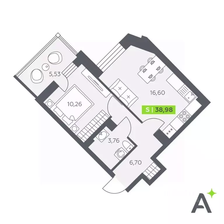 1-к кв. Ленинградская область, Всеволожский район, Заневское городское ... - Фото 1