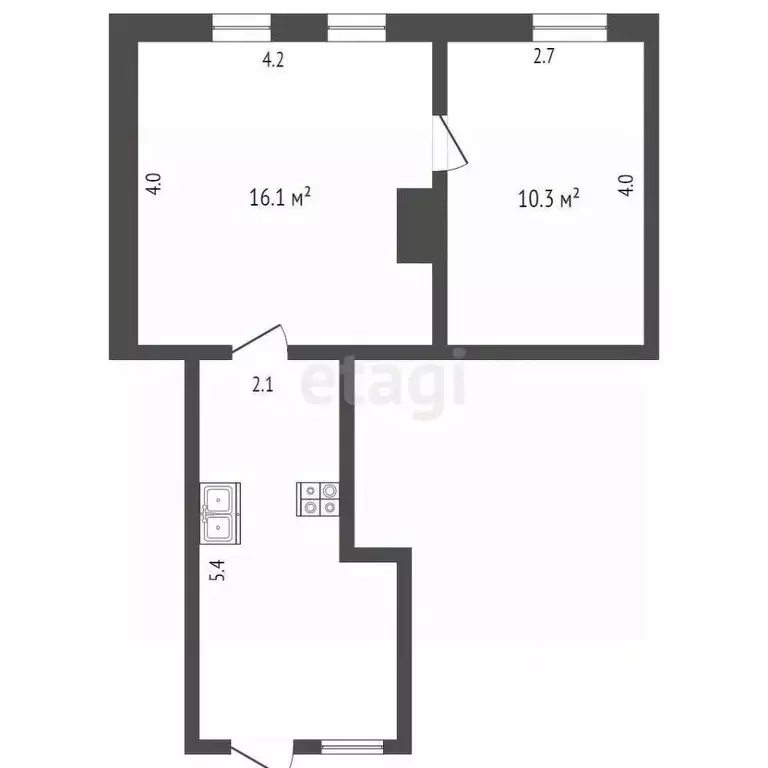 2-к кв. Воронежская область, Борисоглебск ул. Пешкова, 36 (38.6 м) - Фото 2