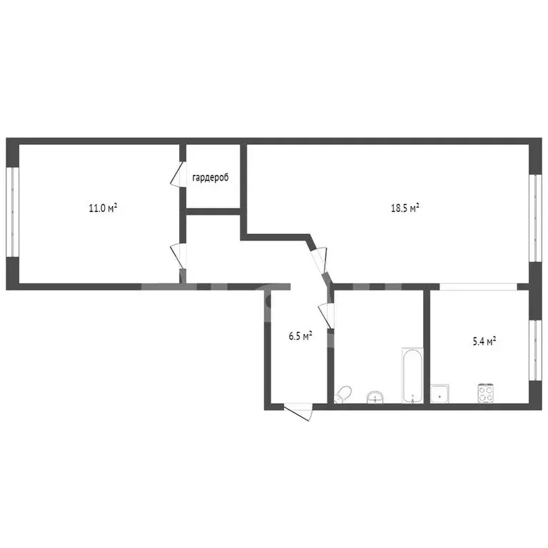 2-комнатная квартира: Петрозаводск, Московская улица, 17 (44.5 м) - Фото 1