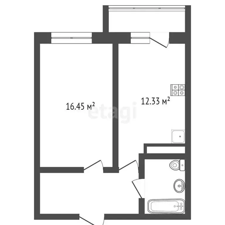 1-комнатная квартира: Новосибирск, улица Николаева, 18 (45 м) - Фото 0