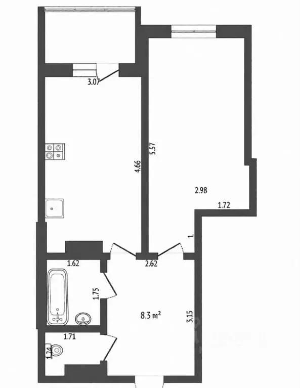 1-к кв. Тюменская область, Тюмень ул. Николая Зелинского, 3 (40.9 м) - Фото 2