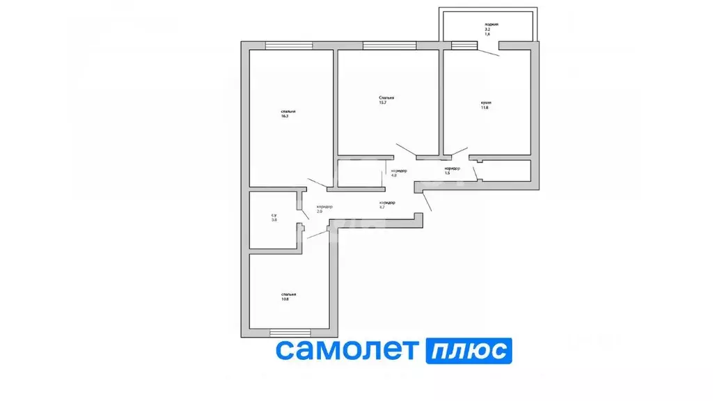 3-к кв. Кемеровская область, Кемерово Пролетарская ул., 36А (74.1 м) - Фото 2