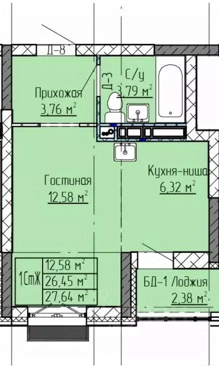 Студия Татарстан, Нижнекамск ул. Баки Урманче, 12 (27.64 м) - Фото 0