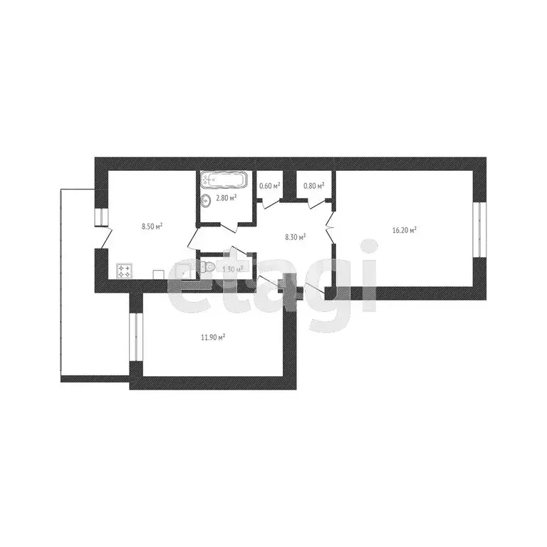 2-комнатная квартира: Прохладный, Майский переулок, 10 (50.4 м) - Фото 1