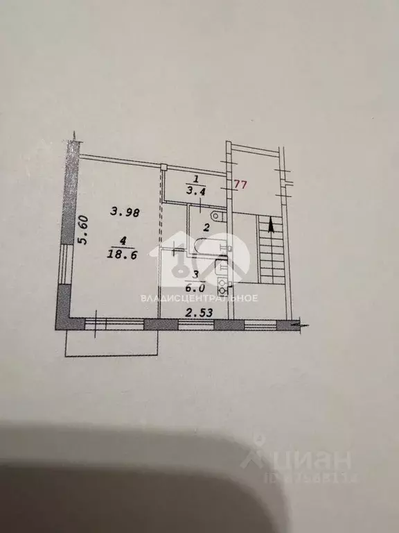 1-к кв. Новосибирская область, Новосибирск ул. Ленина, 77 (30.9 м) - Фото 1