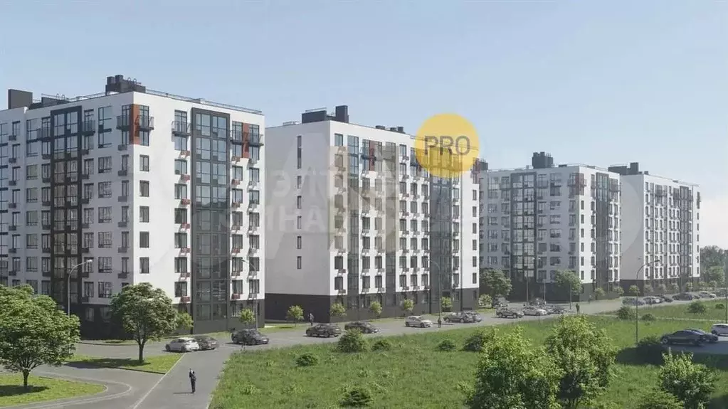 1-к. квартира, 35,1 м, 9/9 эт. - Фото 0