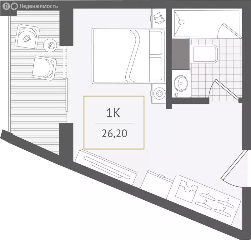 1-комнатная квартира: Сочи, улица Ленина, 280А (26.2 м) - Фото 1