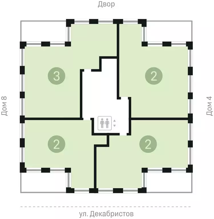 2-комнатная квартира: Новосибирск, улица Декабристов, 107/9 (97.42 м) - Фото 1