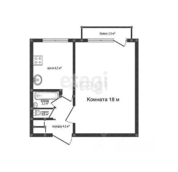 1-к кв. Краснодарский край, Новороссийск Суворовская ул., 2А (33.3 м) - Фото 1
