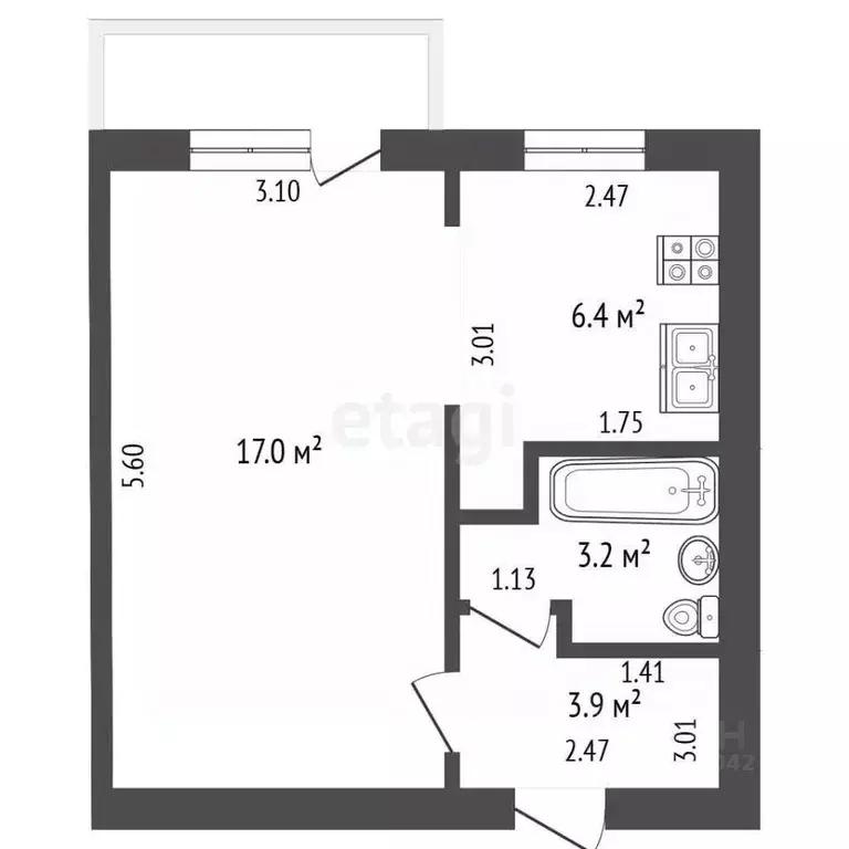 1-к кв. Забайкальский край, Чита ул. Бекетова, 46 (30.4 м) - Фото 2