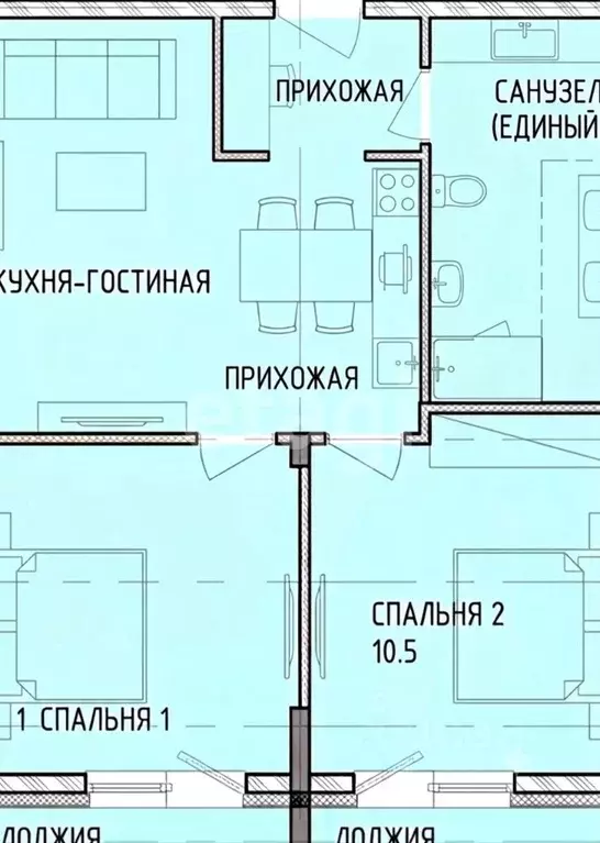 2-к кв. Тульская область, Тула Рязанская ул., 23 (65.0 м) - Фото 2