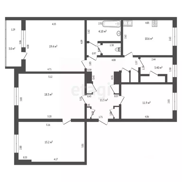 4-к кв. Тамбовская область, Тамбов Советская ул., 176/11 (99.7 м) - Фото 1