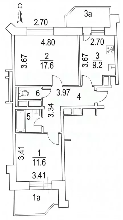 2-к кв. Москва Большая Серпуховская ул., 36 (51.1 м) - Фото 2