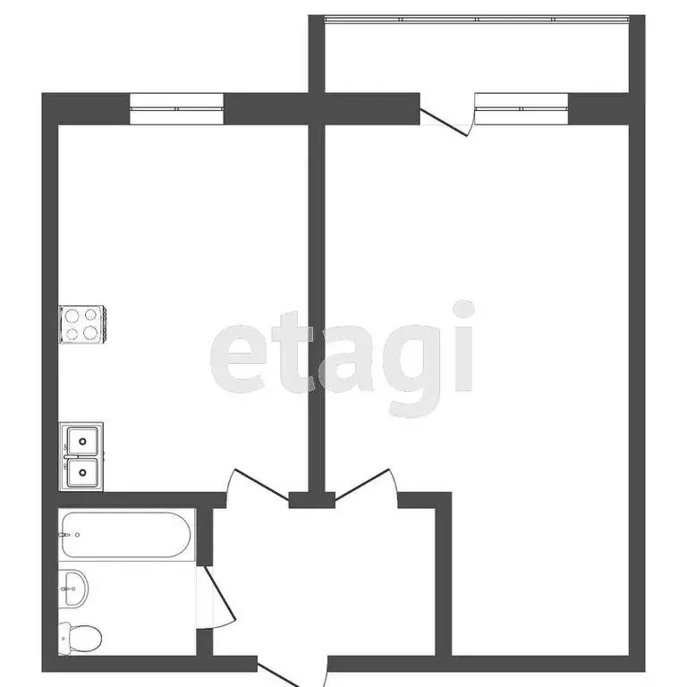 1-комнатная квартира: Тобольск, 9-й микрорайон, 23 (30.2 м) - Фото 0
