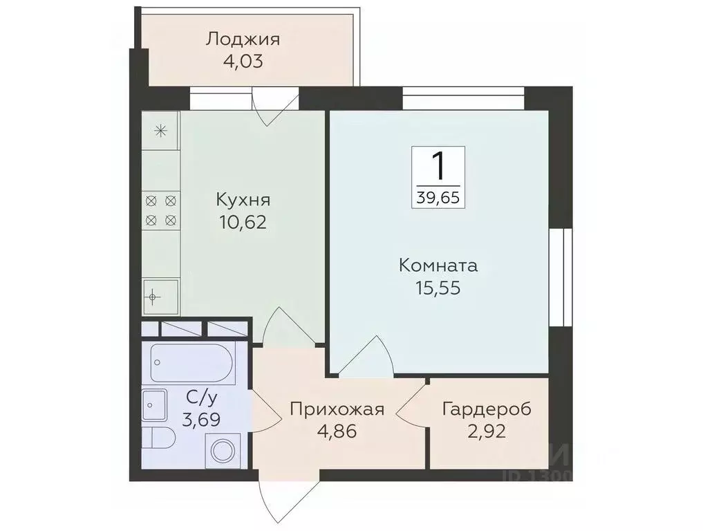 1-к кв. Воронежская область, Воронеж ул. Ломоносова, 114Ю (39.65 м) - Фото 0