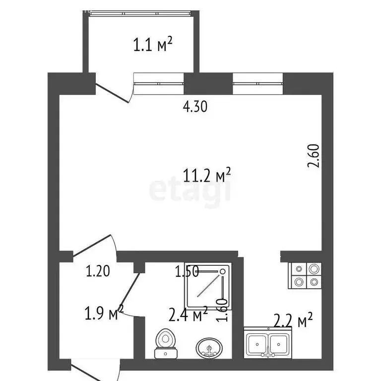 Квартира-студия: Якутск, улица Чайковского, 2/7 (17.7 м) - Фото 0