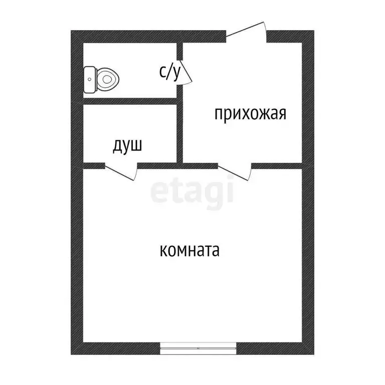 Квартира-студия: Курган, Половинская улица, 8А (19 м) - Фото 1