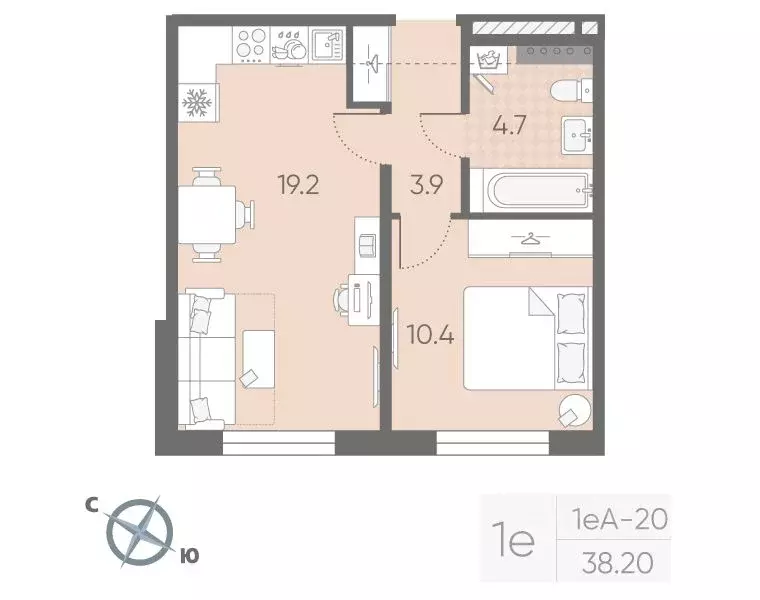 1-к кв. Санкт-Петербург пос. Шушары, Пулково Лэйк жилой комплекс (38.2 ... - Фото 2
