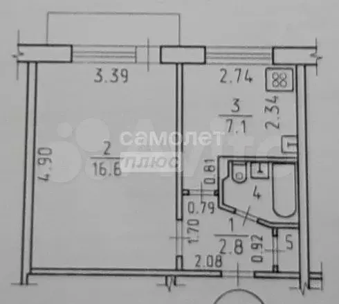 1-к. квартира, 30 м, 4/5 эт. - Фото 0