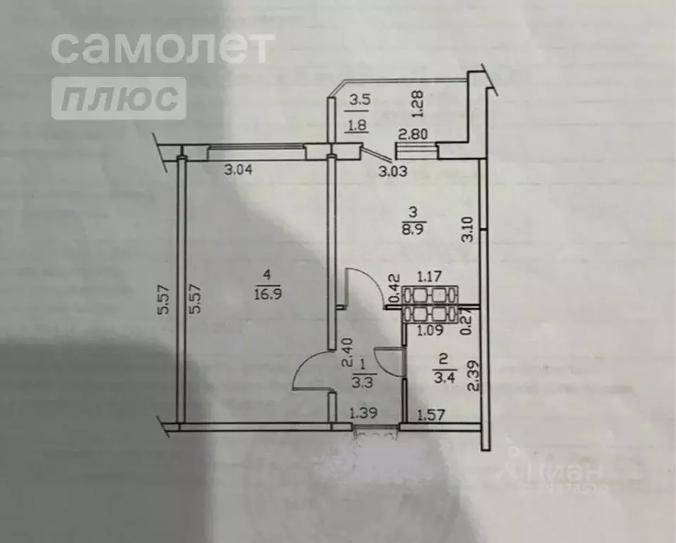 1-к кв. Кировская область, Киров ул. Ивана Попова, 56к1 (34.0 м) - Фото 1