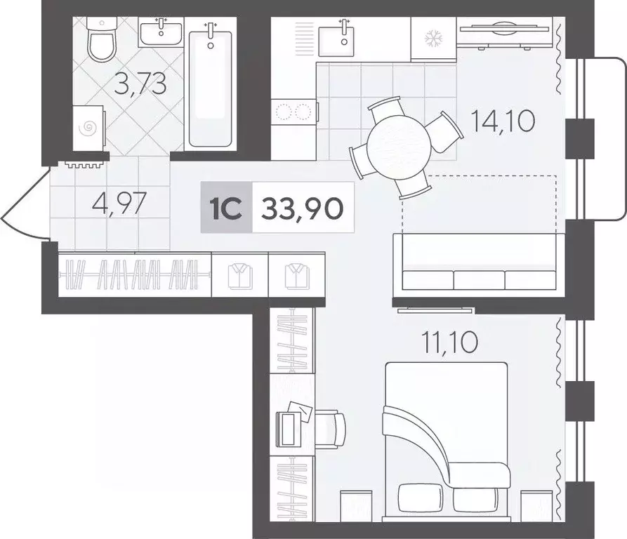 1-к кв. Тюменская область, Тюмень Скандиа.Квартал в Комарово Парк ... - Фото 1