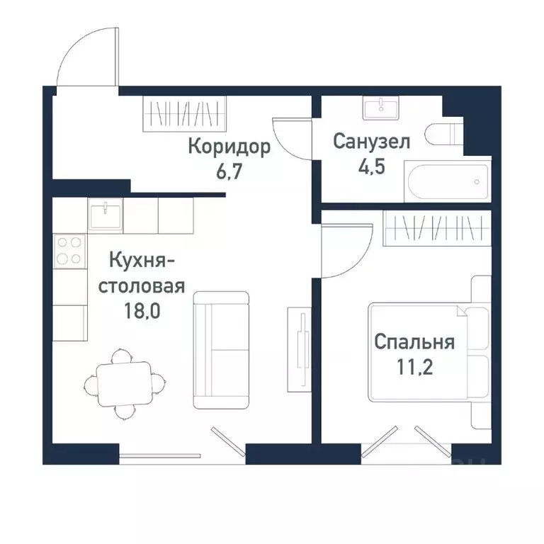 1-к кв. Челябинская область, Челябинский городской округ, пос. ... - Фото 0