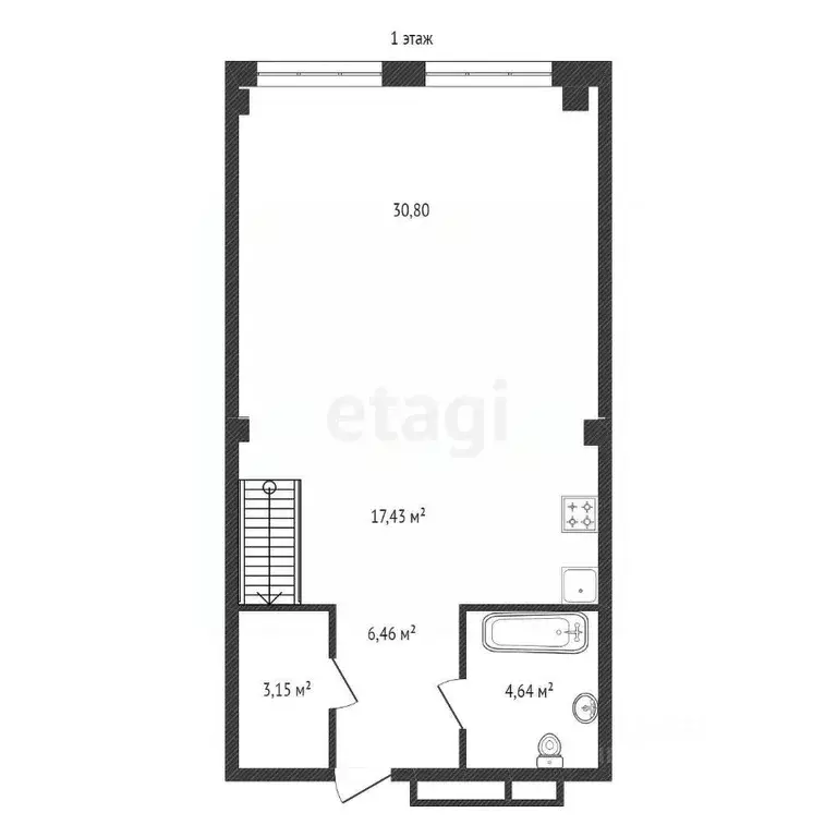 1-к кв. Башкортостан, Уфа ул. Менделеева, 132 (69.0 м) - Фото 1