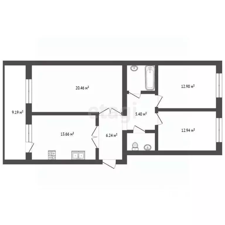 3-к кв. Марий Эл, Йошкар-Ола ул. Чернякова, 3А (86.9 м) - Фото 2