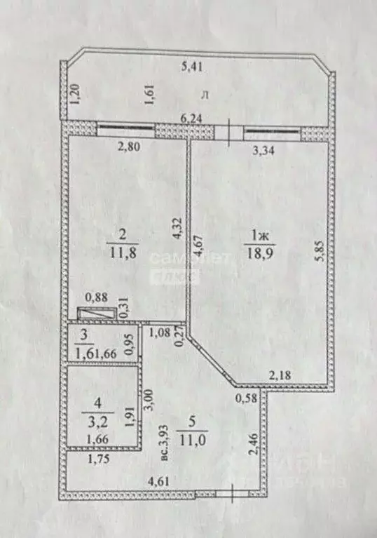 1-к кв. Ульяновская область, Ульяновск Транспортная ул., 2 (46.5 м) - Фото 1