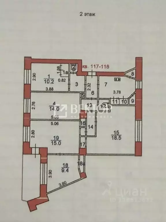 3-к кв. Ивановская область, Иваново ул. Красных Зорь, 1 (92.0 м) - Фото 2