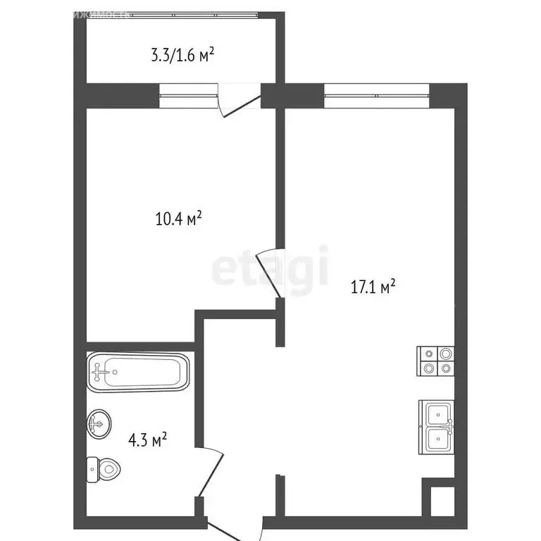 1-комнатная квартира: Гурьевск, Лазурная улица, 18к2 (36 м) - Фото 0