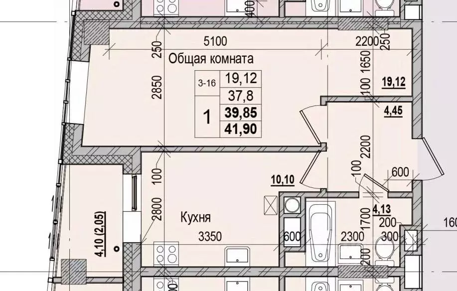 1-к кв. Саха (Якутия), Якутск ул. Чкалова (39.85 м) - Фото 0