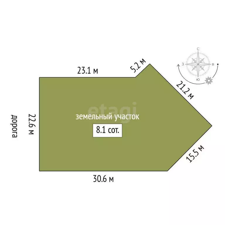 Участок в деревня Падерина, Кулаковская улица (8.13 м) - Фото 0