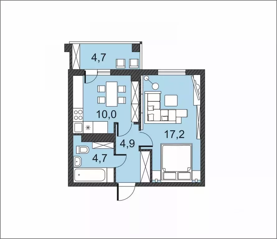 1-к кв. Волгоградская область, Волгоград Гагринская ул., 3 (41.5 м) - Фото 1