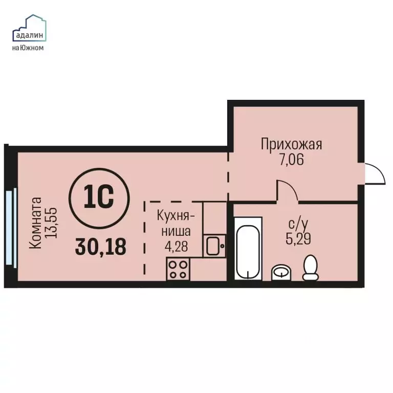 1-к кв. Алтайский край, Барнаул городской округ, Южный рп  (30.18 м) - Фото 0