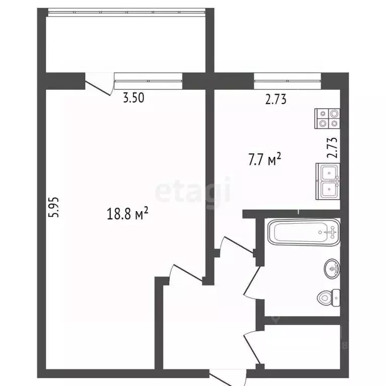 1-к кв. Омская область, Омск Новокирпичная ул., 3/1 (35.0 м) - Фото 2