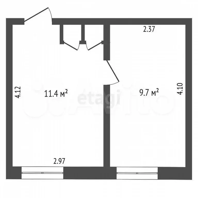 2-к. квартира, 29,5 м, 2/5 эт. - Фото 0