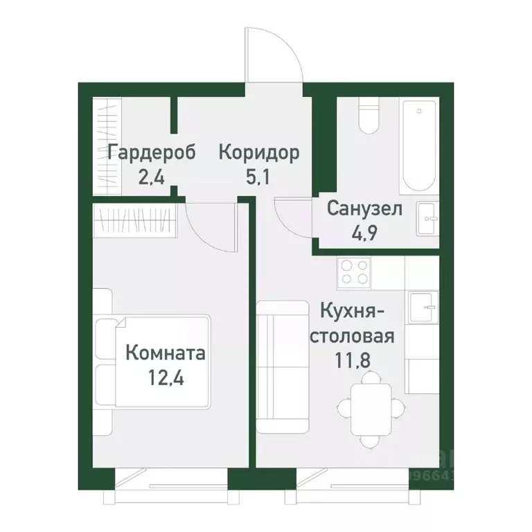 1-к кв. Челябинская область, Челябинский городской округ, пос. ... - Фото 0