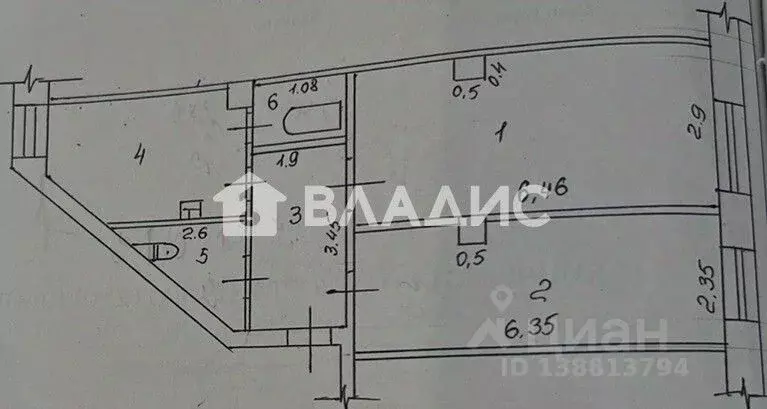 2-к кв. Нижегородская область, Балахна ул. Дзержинского, 68 (55.0 м) - Фото 2