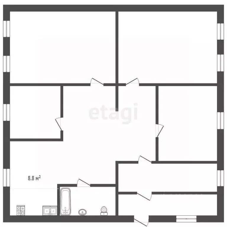 4-к кв. Костромская область, Нерехта Красноармейская ул., 24 (87.1 м) - Фото 0