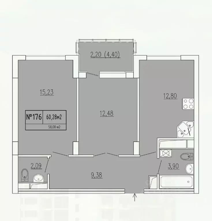 2-к кв. Крым, Феодосия ул. Грина, 45 (58.08 м) - Фото 0