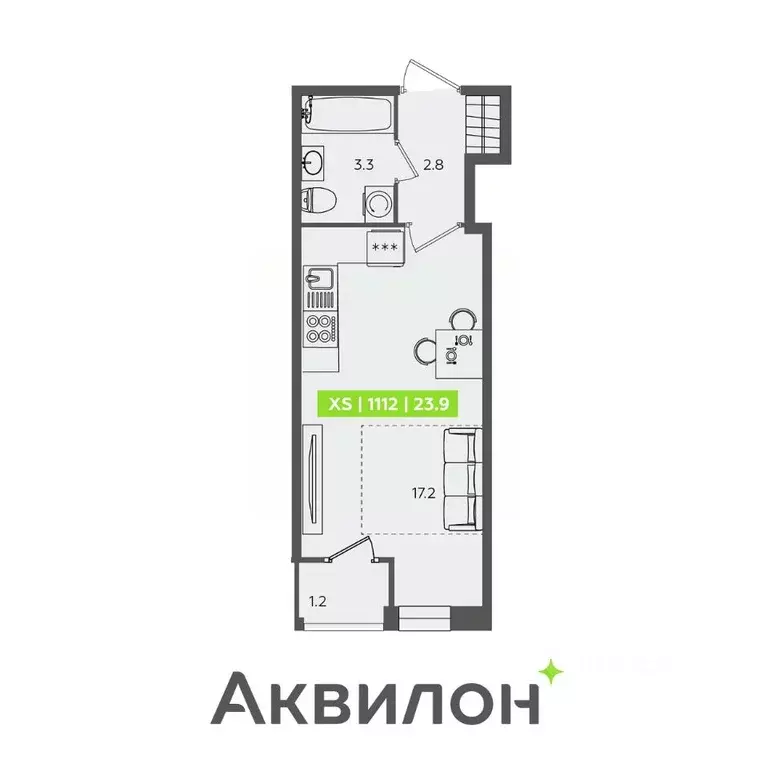 Студия Санкт-Петербург Планерная ул., 87к1 (23.9 м) - Фото 0