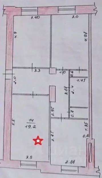 комната татарстан, казань ул. хади такташа, 117 (19.2 м) - Фото 1